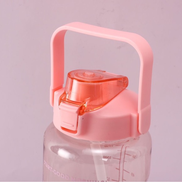 Colorful Clear Water Bottle With Straw, Summer Bottle.2L - Picture 5 of 6